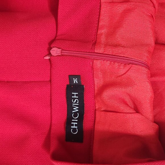 Heart Shape Button Embellished A-Line Midi Skirt in Red - Picture 3 of 16